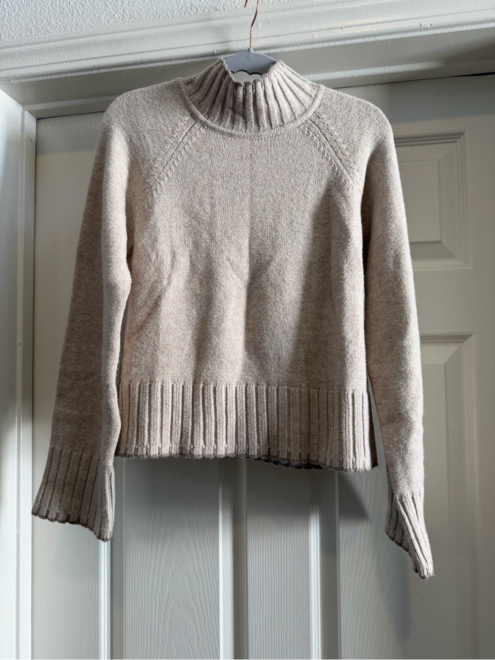 NWT GAP Beige Mock Neck Chunky Knit Sweater XS